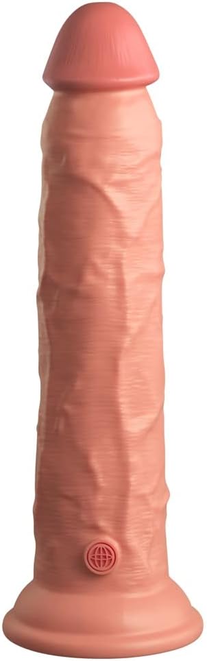 King Cock Elite 9" Vibrating Silicone Dual Density Cock Dildo - Light Flesh (with Remote)
