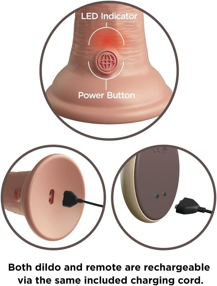 King Cock Elite 9" Vibrating Silicone Dual Density Cock Dildo - Light Flesh (with Remote)