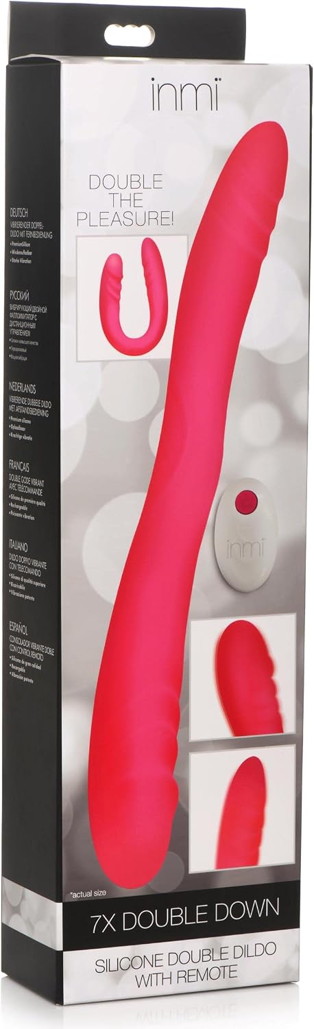 in 7X Double Down Silicone Double Dildo w/ Remote