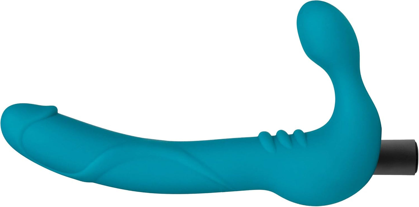 Blush Temptasia Luna 9" Silicone Curved Vibrating Dildo, Strapless Double Ended Cock, Rechargeable, Waterproof, Intense Deep Down Anal & Vaginal...