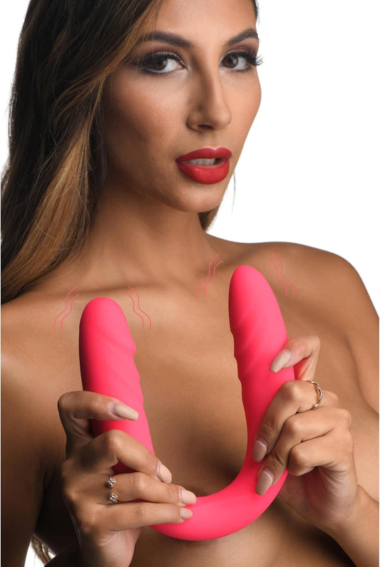 in 7X Double Down Silicone Double Dildo w/ Remote
